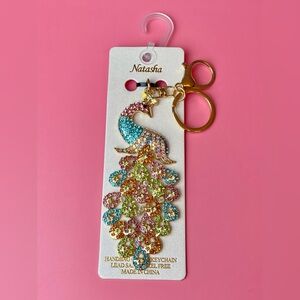 Natasha Vibrant Royale Peacock Keychain Purse Charm